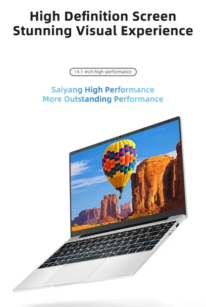 14.1" Laptop Computer – Windows 11, 12GB RAM, 1TB/2TB SSD, Portable Notebook for Office, Study & Entertainment