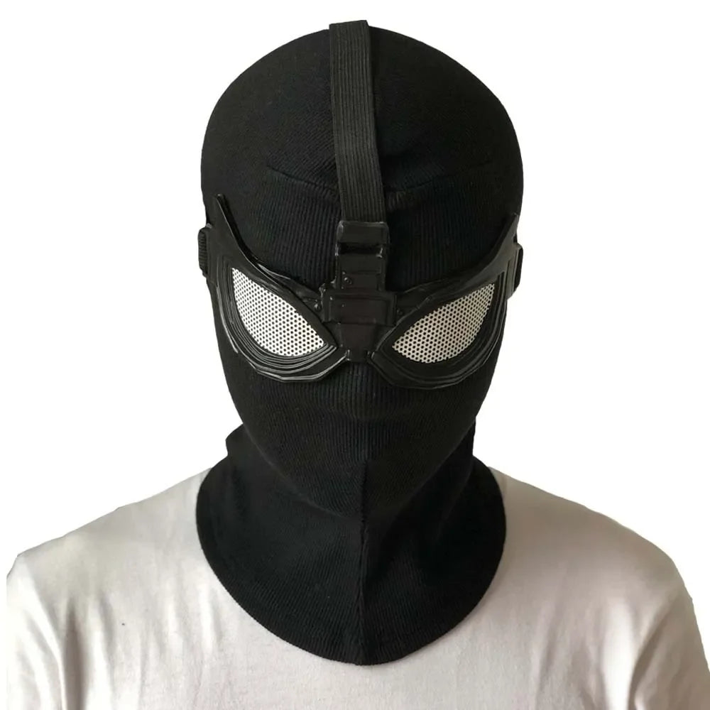 Superhero Spider Mask Cosplay Stealth Suit Helmet – Black Halloween Costume Prop for Masquerade Parties and Roleplay Events