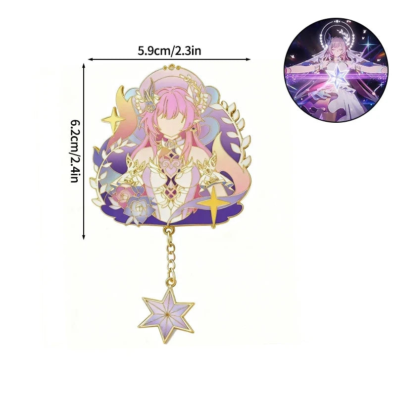 Honkai Star Rail & Genshin Impact Metal Brooch Pins - Cyrene Phainon Flins Columbina Kawaii Cosplay Badges Fan Gift