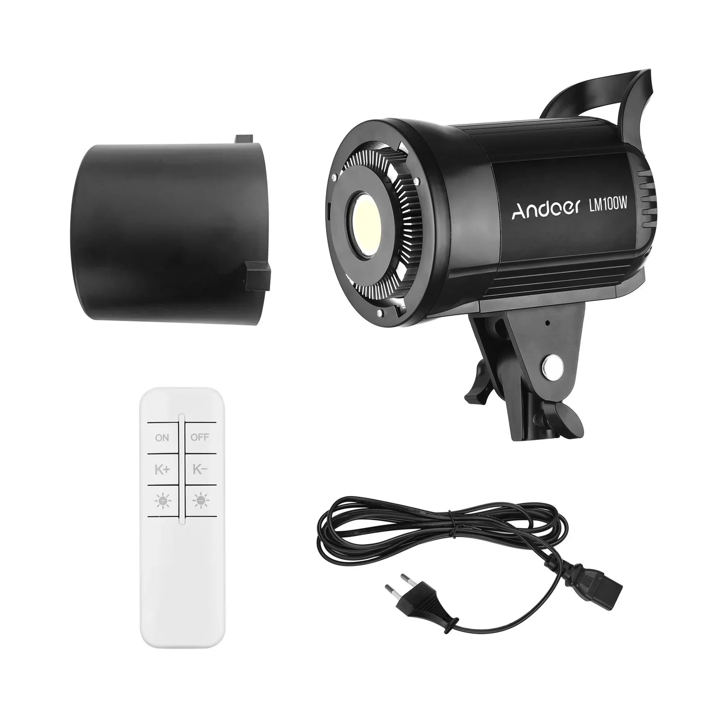 Andoer 100W Studio LED Video Light – 5600K Dimmable Bowens Mount with Remote Control for Video & Live Streaming