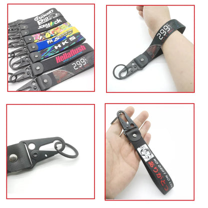 Motor Racing Webbing Wrist Lanyard Keychain – Paracord Rope Hand Strap for Motorcycle, Car Keys, Camping & Outdoor Use