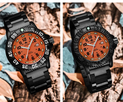 Addies Men's Military Watch - Luminous, Multi-Functional Quartz with Nylon & Steel Strap, Waterproof Outdoor Sports Watch