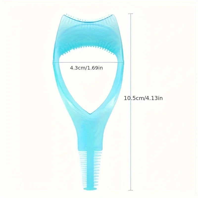3-in-1 Mascara Applicator Template – Eyelash Curler Guard, Eyeliner Holder & Eyebrow Drawing Beauty Tool with Storage Case