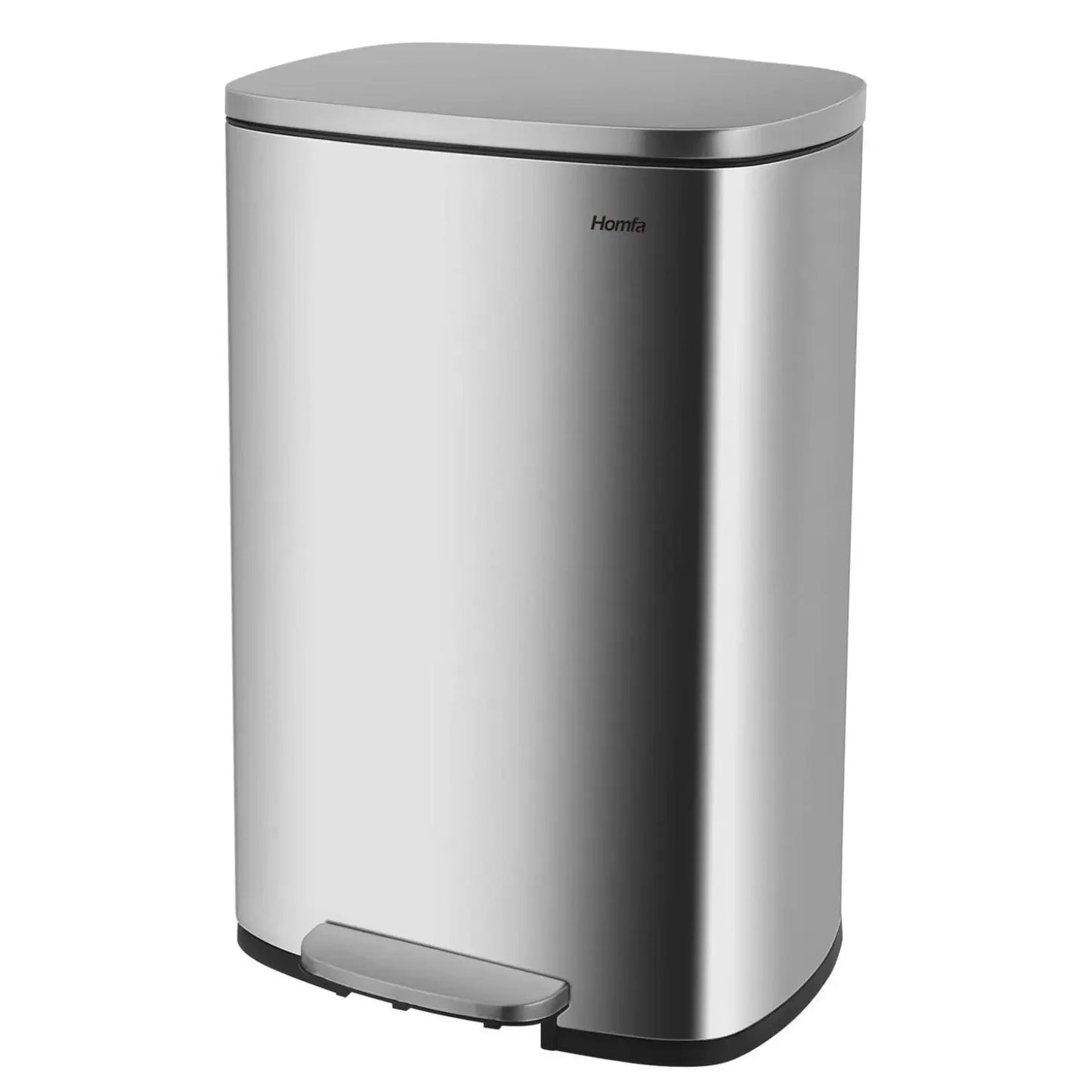 50L Stainless Steel Step Trash Can — Kitchen & Home Garbage Bin for Office, Bedroom, Garage, Living Room & Bathroom