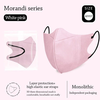 10-Pack Adult Morandi Fish Mask – Summer Slim Edition 3-Layer Approved Respirator Face Masks