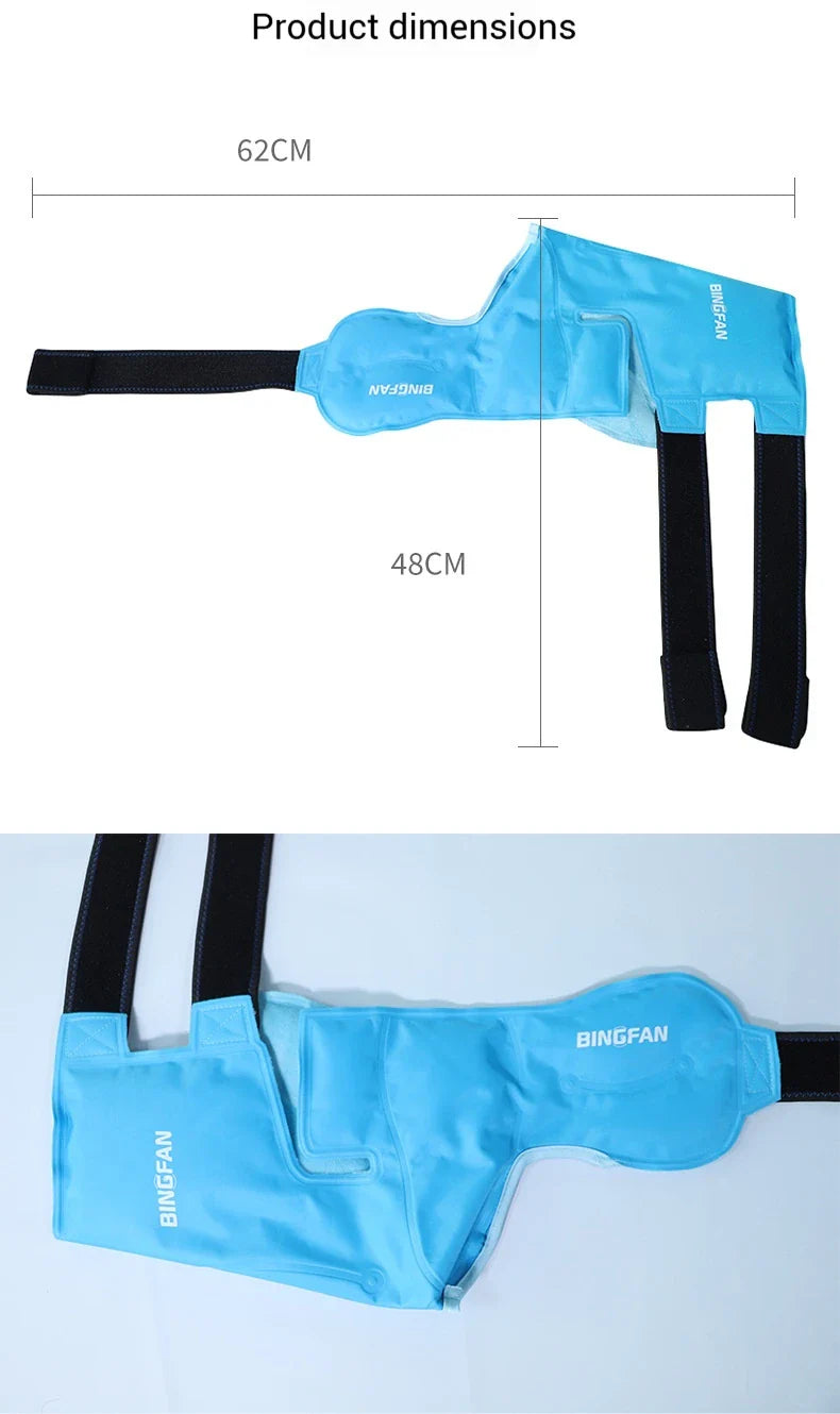 Adjustable Shoulder Ice Pack Wrap — Hot & Cold Gel Compress Support for Pain Relief & Injury Recovery