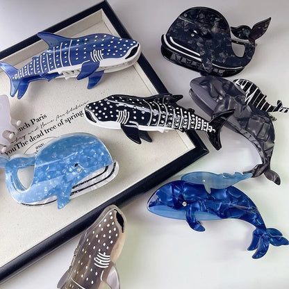 Ocean Beach Series Hair Claw | Hippocampus, Jellyfish & Dolphin Acetate Hair Clip for Women & Girls