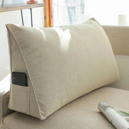 OTAUTAU Triangular Bed Backrest Cushion – Lumbar Support Lounger Pillow for Chair, Bed & Living Room Comfort Decor (KD034)