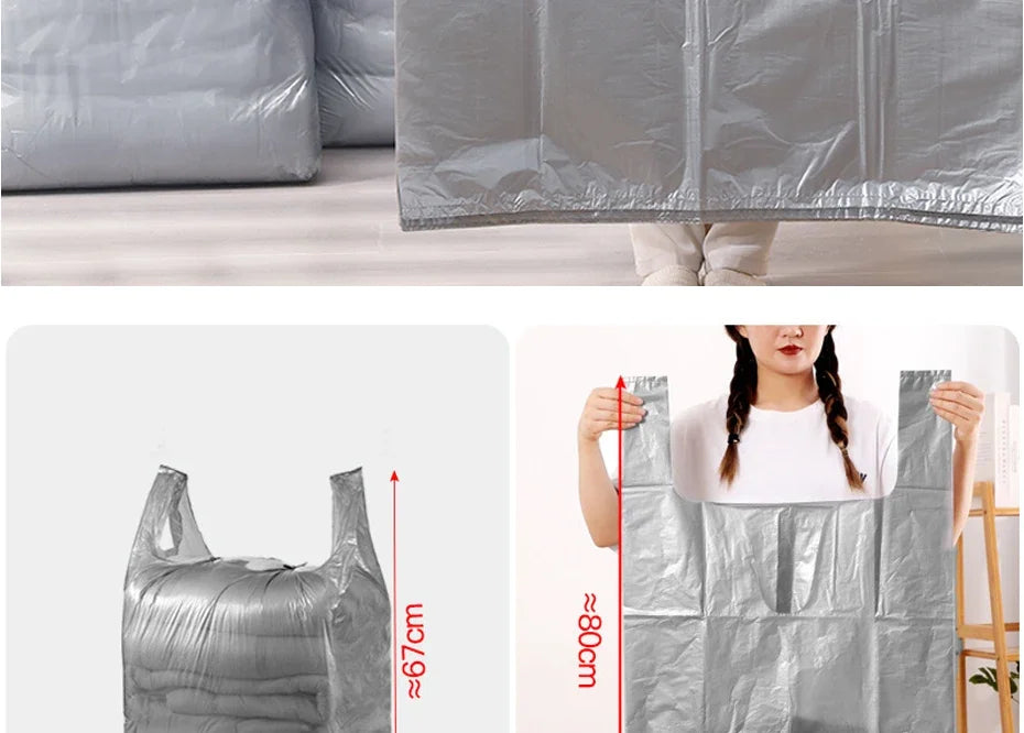 10PCS Large Capacity Thick Plastic Storage Bags — Moving & Packaging Bags for Clothes, Toys, Bedding & Blankets