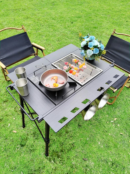 Lohascamping Folding Camping IGT Table – Lightweight Portable Roll Table with Adjustable Legs for BBQ, Desktop Burner & Backpacking