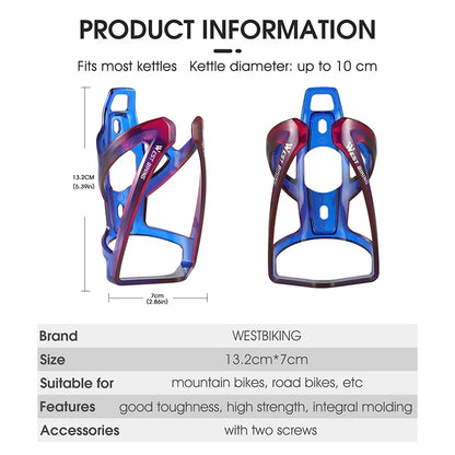WEST BIKING Bicycle Water Bottle Cage – Colorful Gradient Ultralight MTB & Road Bike Bottle Holder, Cycling Bracket