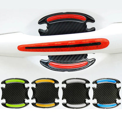 8PCS Car Door Handle Bowl Protectors — Anti-Collision, Anti-Scratch Reflective Strips for Exterior Safety