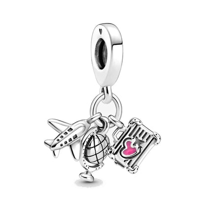 Europe 925 Silver Family Charm Pendant - Boy, Girl, Mom & Sisters Bead for Pandora Bracelet, Sparkling Dangle Jewelry