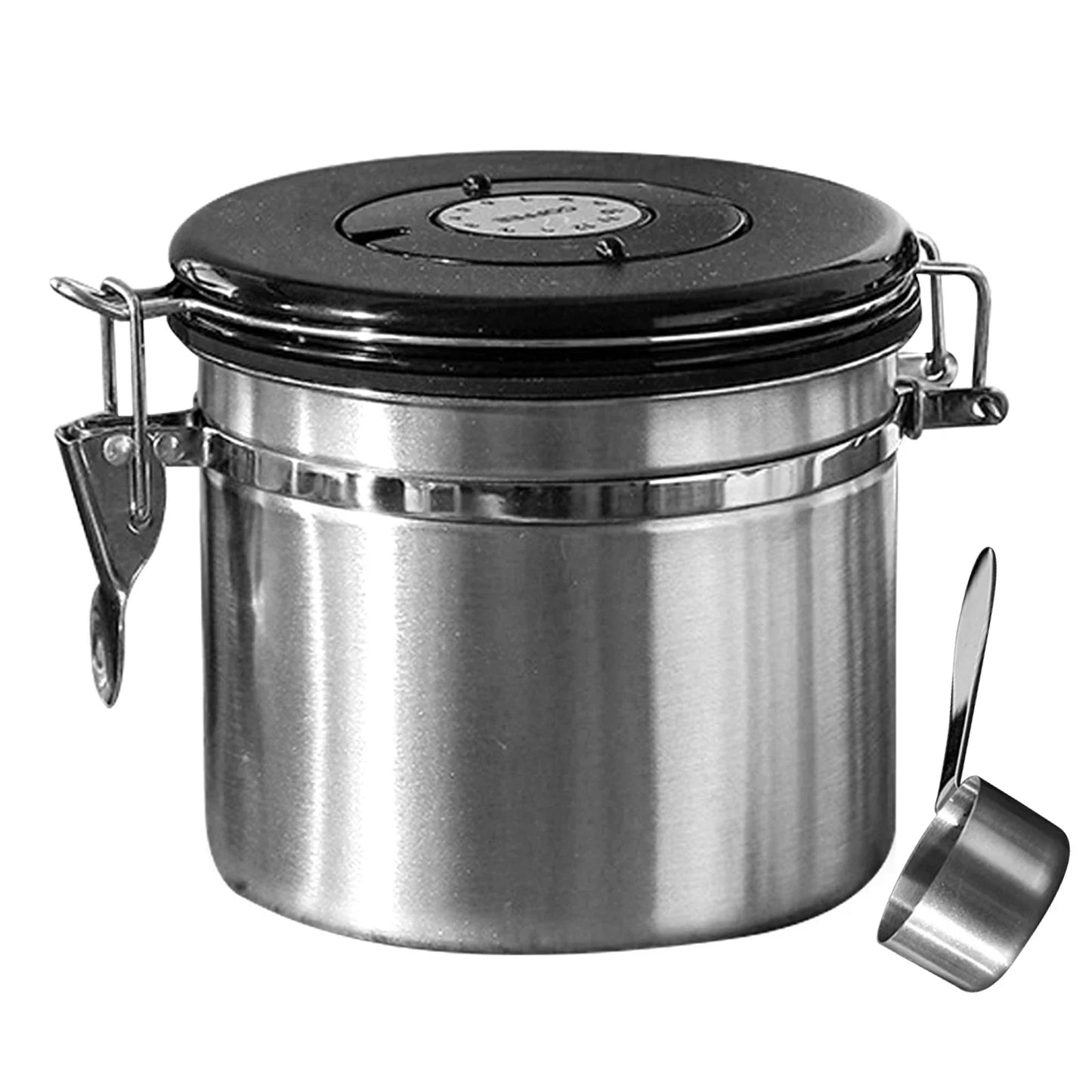 Coffee Bean Vacuum Sealed Jug — Stainless Steel Airtight Food & Grain Storage Container for Kitchen, Portable Canister