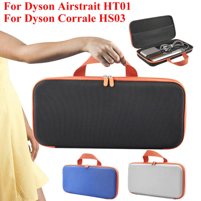 Hard Carrying Case with Mesh Bag – Anti-Scratch Storage for Dyson Airstrait HT01 & Dyson Corrale HS03 Hair Straighteners