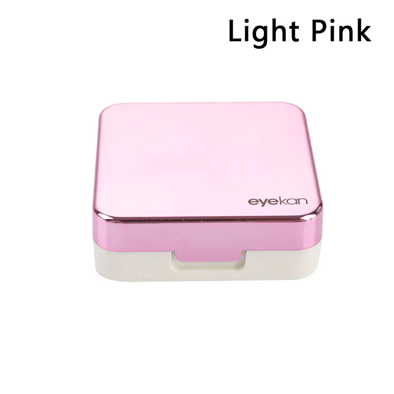 Portable Square Contact Lens Case – Travel Storage Container & Soaking Box in Solid Colors, Fashion Eye Care Accessories
