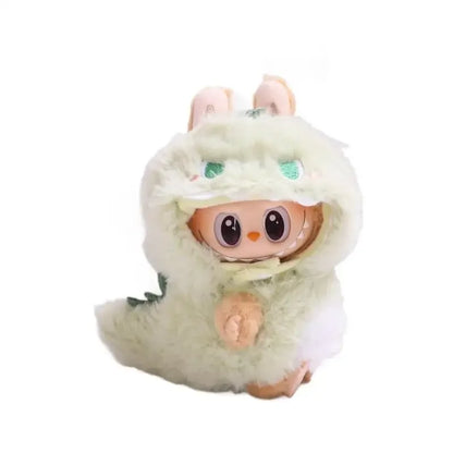 17cm Mini Plush Doll Clothes — Kpop EXO Labubu Idol V1 & V2 Bee, Dinosaur & Shark Costume Outfit Set, Doll Accessories Gift