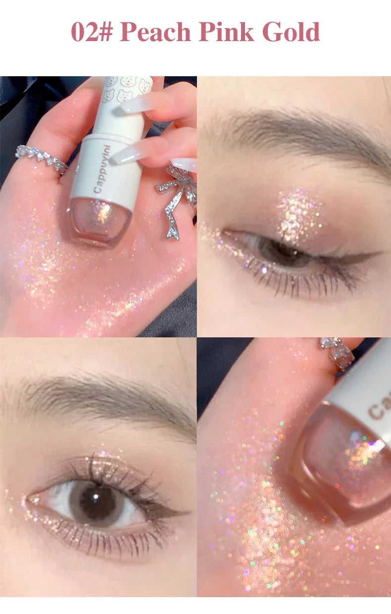 Cappuvini Star Dots Liquid Eye Shadow, Pearlescent High Gloss, Fine Flashing for Easy Application, Dazzling Liquid Eye Shadow