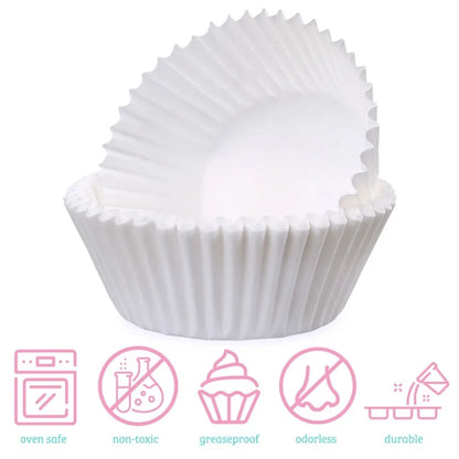 100 Count Food Grade Non-Stick Baking Cups, Greaseproof Cupcake Liners for Desserts & Microwave Use