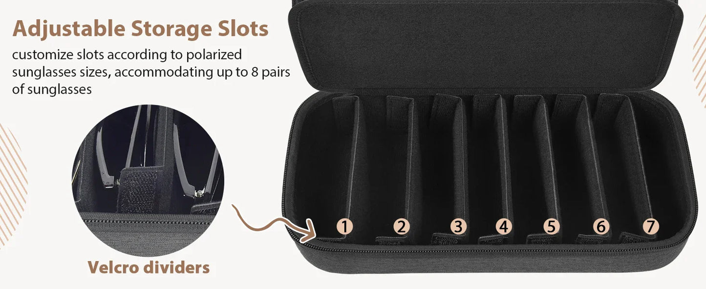 Travel Sunglasses Organizer Case Bag for Men and Women – Polarized Sunglasses Storage Holder (Bag Only)