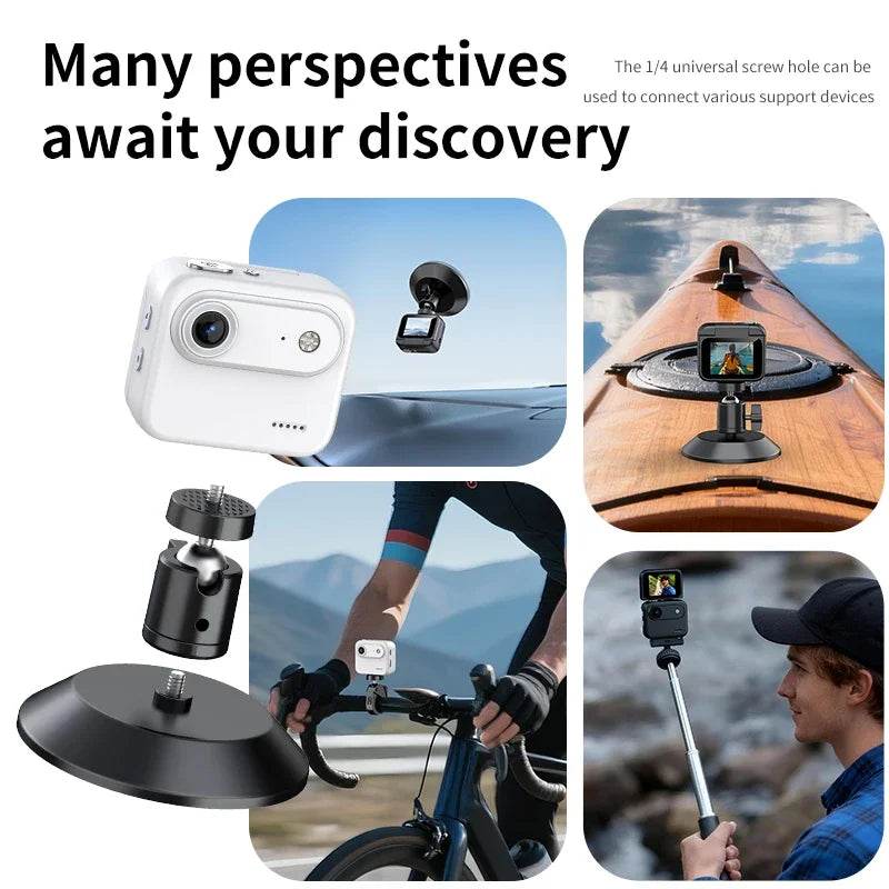 4K Action Camera with Flip Screen - 143° Wide-Angle Anti-Shake Vlog Camera for Outdoor Sports