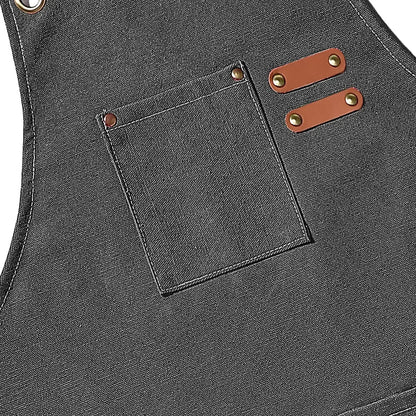 New Fashion Canvas Kitchen Apron – Unisex Chef Work Apron for Grill, Restaurant, Bar, Shop, Cafes, and Beauty Nail Studios