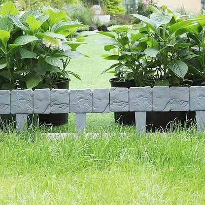 5-10pcs Garden Fence Stakes - Imitation Stone Decorative Plant Border for Lawn, Yard & Landscape DIY Edging