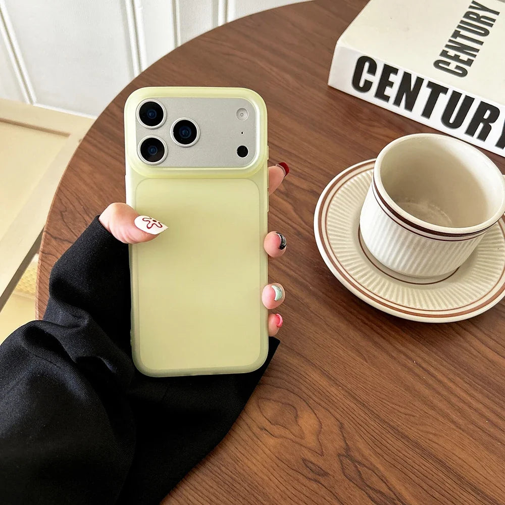 Luxury Clear Matte iPhone Case - Transparent Candy Color Soft Silicone Protective Cover