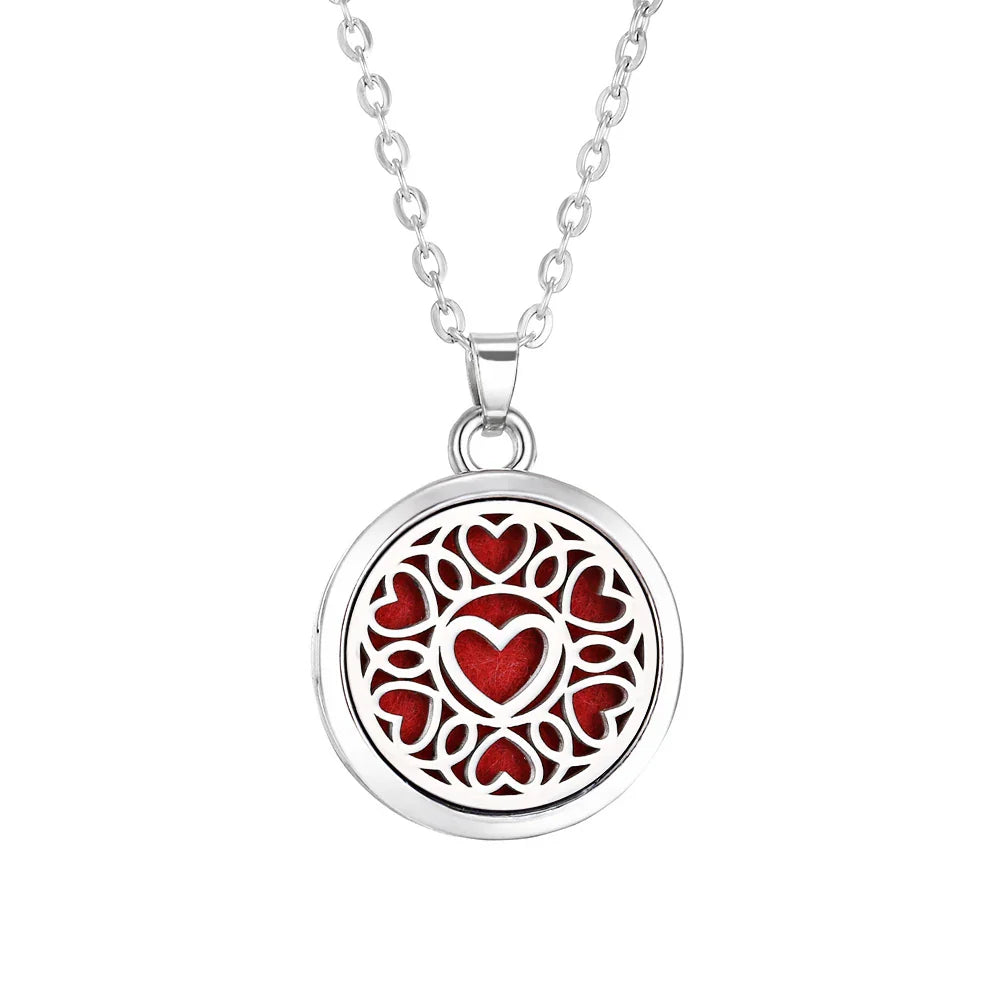 Tree of Life Aromatherapy Necklace – Stainless Steel Essential Oil Diffuser Locket Pendant
