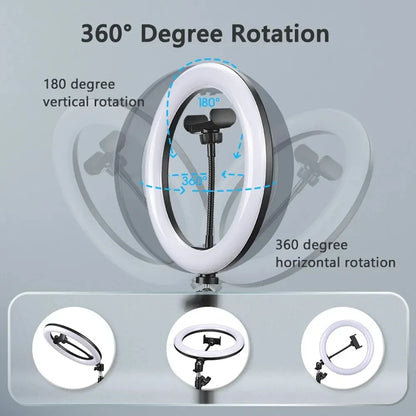 10-inch 26cm LED Selfie Ring Light – Photography Fill Lighting for Video Recording, Live Broadcast & Selfie Lamp