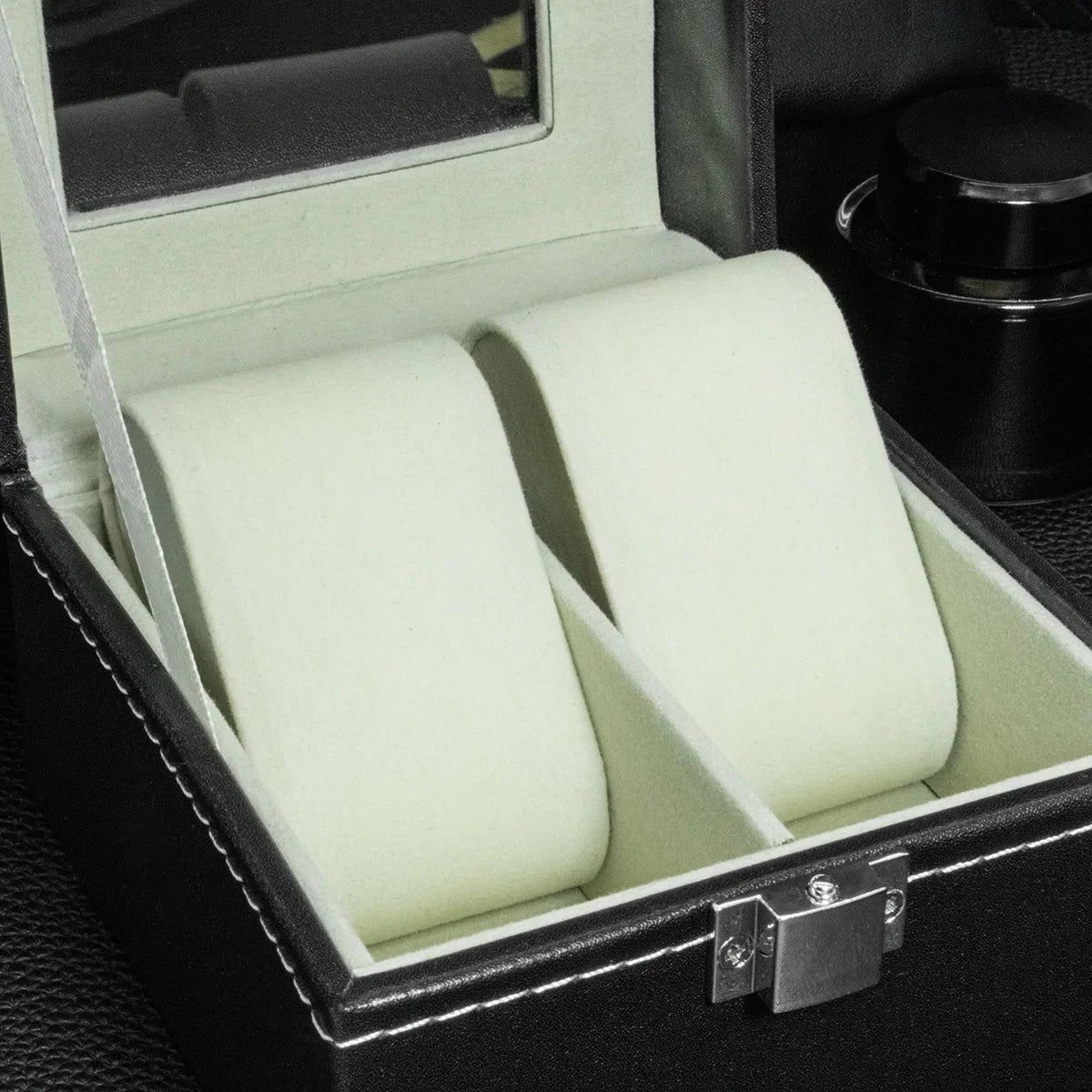 PU Leather Watch Display Box — Glass Top Storage Organizer with Slots for Men’s Watches, Perfect Gift