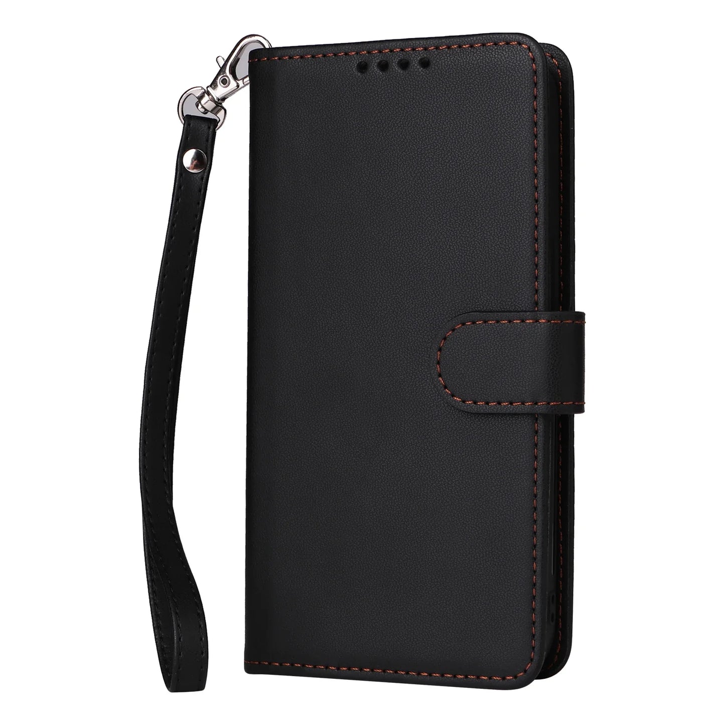 2-in-1 Magnetic Card Slot Leather Wallet Case for Xiaomi Redmi Note 13 Pro Plus, 12, 13C, 13T, C65 & POCO X6 5G – Stand Bag with Strap Cover