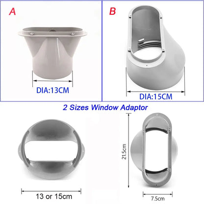 1/2PCS Portable AC Window Kit – Adjustable Slide Plate & Exhaust Hose Connector with Wind Shield Adapter