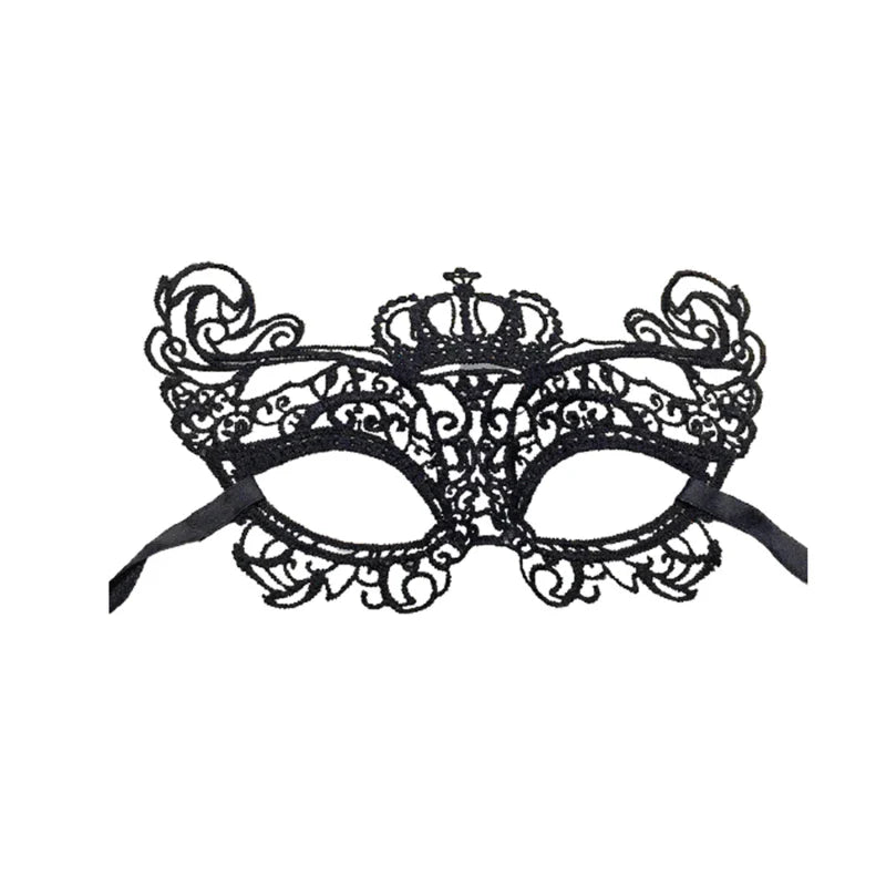 Black Queen Lace Mask — Embroidered Applique Masquerade Mask for Women, Party, Carnival, Wedding & Halloween Accessories