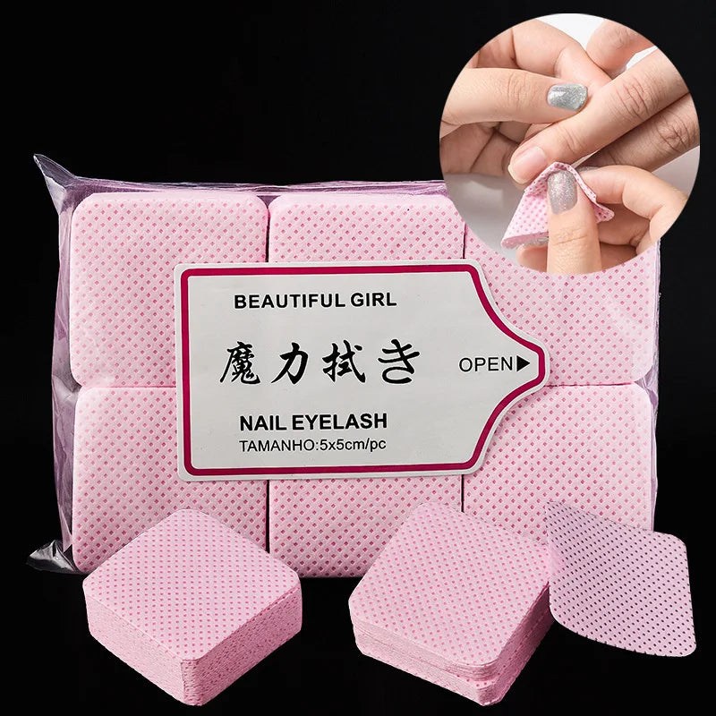 300PCS Lint-Free Nail Wipes – Cotton Pads for Manicure, Nail Cleaning & Salon Use