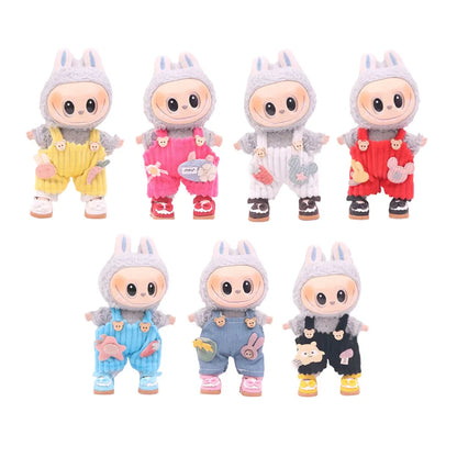 3.8cm Doll Shoes for 17cm Labubu Doll — Solid Color Lace-Up Canvas PU Shoes, Doll Clothing Accessories & Girl’s Toy Gift