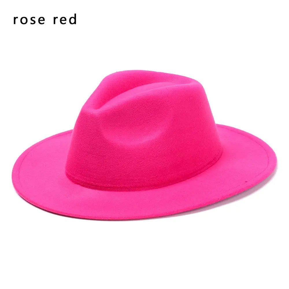Western Cowboy Hat – Faux Leather Fedora for Men, Women & Kids, Wide Brim Beach & Travel Cap in Black, White & Pink
