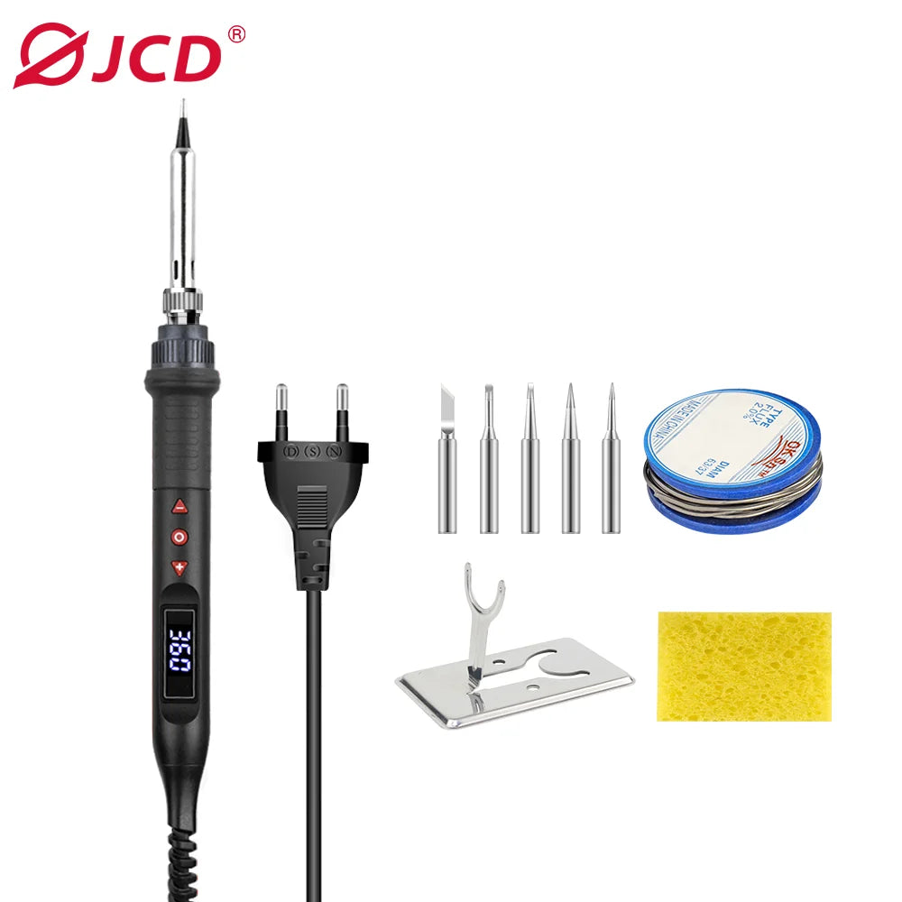JCD 60W/80W Electric Soldering Iron – Adjustable Temperature with Digital Display for Welding & Repair
