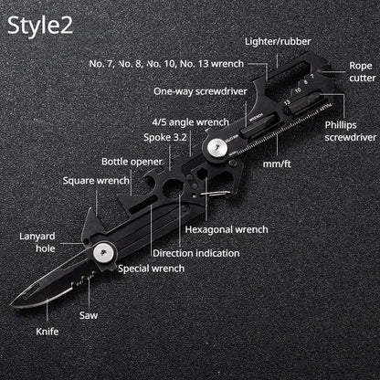 Multifunctional Outdoor Tool - Folding Molle Scissor Army Knife, Mini Bicycle Repair & EDC Camping Gear Equipment