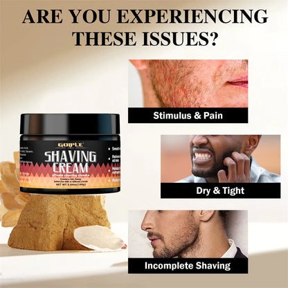 GOIPLE Shaving Cream for Men – Stainless Steel Foaming Bowl & Shaving Brush, Men’s Facial Cleansing Product for Manual Shave