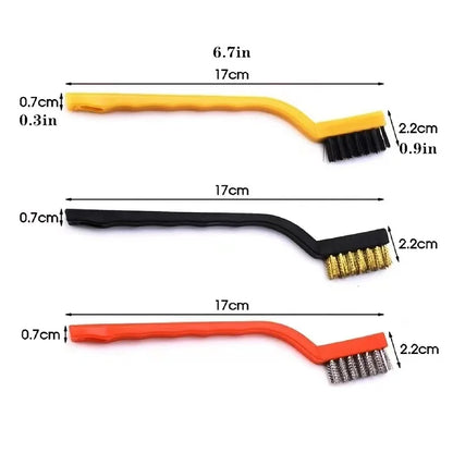7-Inch Stainless Steel Brass Cleaning Brush Set: Rust Remover & Metal Wire Burring Tool