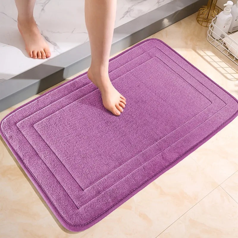 Non-Slip Bathroom Mat - Soft, Comfortable Absorbent Floor Carpet, Machine Washable & Quick-Dry Shower Room Doormat