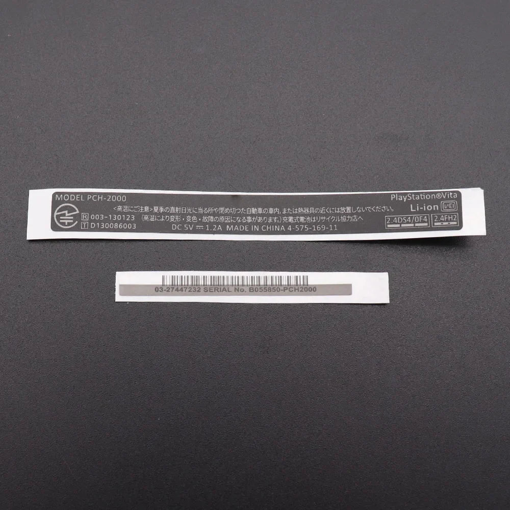 Replacement Back Shell Stickers – Labels for PS Vita 1000, PSV 2000, and PCH-1000 Console