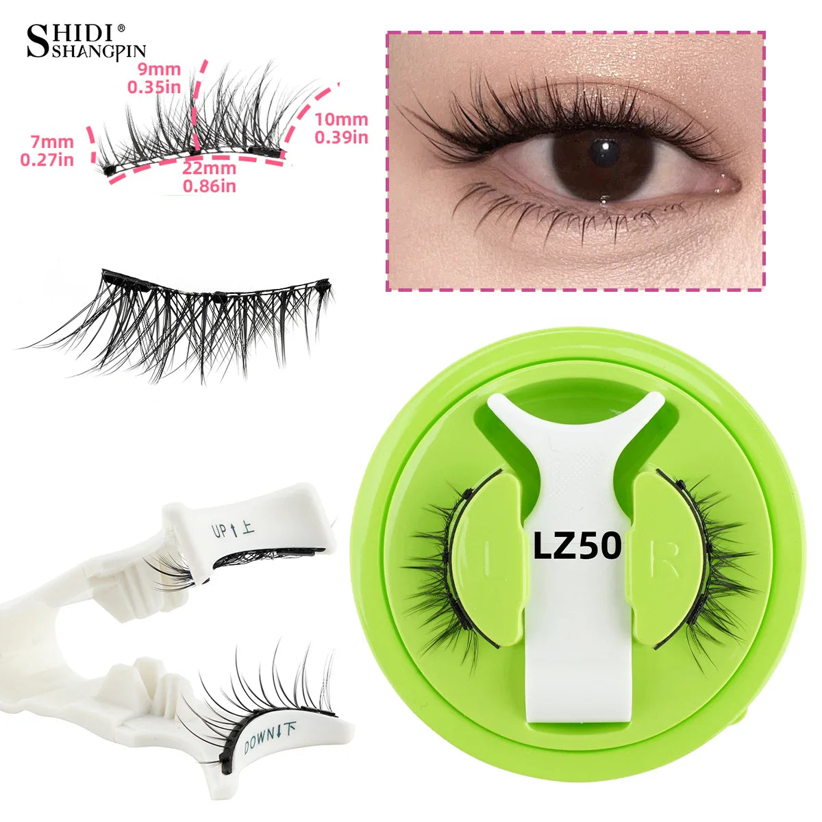 Reusable Magnetic Eyelashes Set – Natural Curly Fluffy False Lashes with Tweezers, No Glue Needed Makeup
