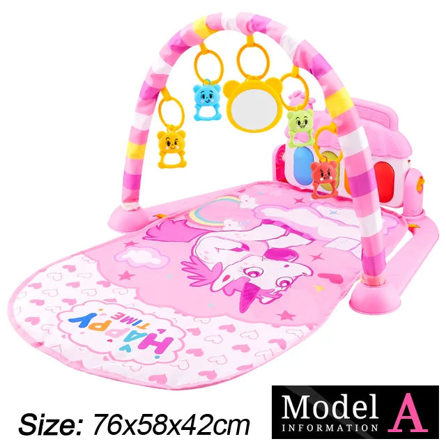 Baby Fitness Stand Music Play Gym – Newborn Piano Crawling Blanket & Pedal Activity Toy for Early Education (0-36 Months)