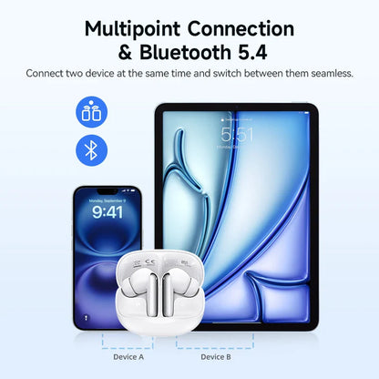 QCY Melobuds N50 Wireless Earphones – Bluetooth 5.4, ANC, 6-Mic Clear Call, Multipoint Connection Earbuds