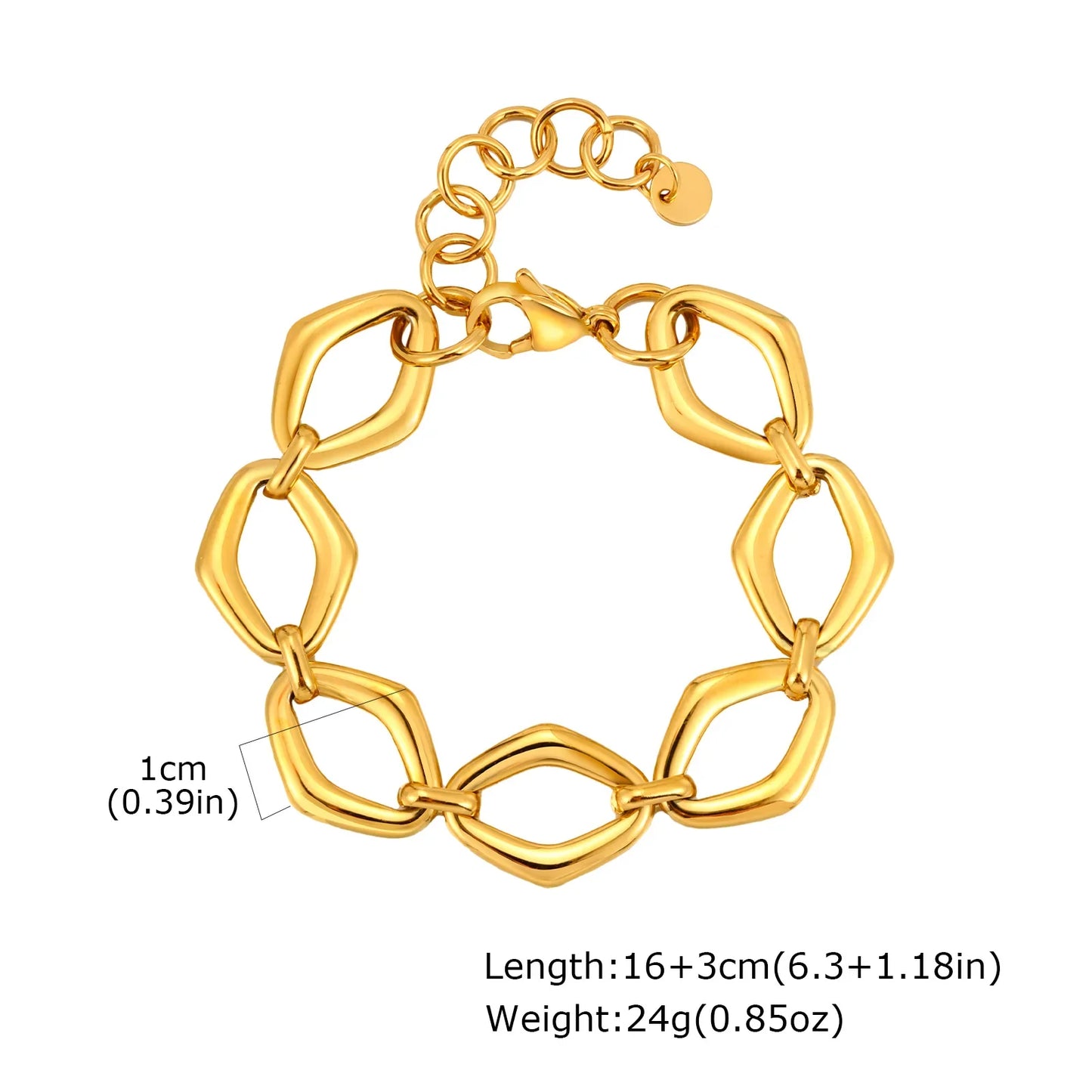 Women’s Chunky Gold Toggle Chain Bracelet – Stainless Steel OT Buckle Link Bracelet, Tarnish-Free Bold Fashion Jewelry