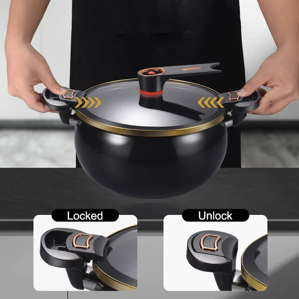 Chubby Micro Pressure Pot - 7L Large Capacity 26cm Non-Stick Multi-Function Stew Pot for Gas & Induction Cookers