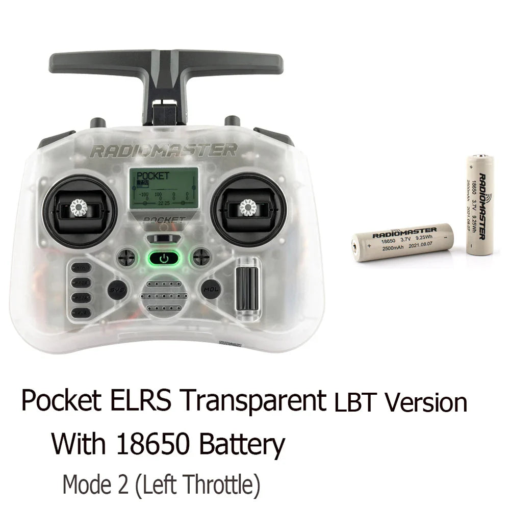 Radiomaster Pocket Hall Gimbal Portable RC Transmitter with Built-in LED Light & Foldable Antenna