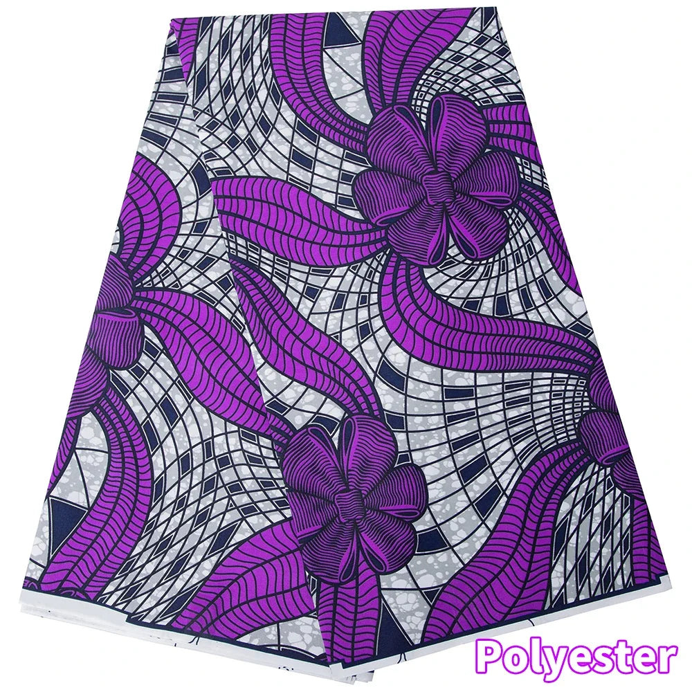 African Ankara Double Print Batik Fabric - Real Wax Patchwork Textile for DIY Sewing, Wedding Dresses & Crafts